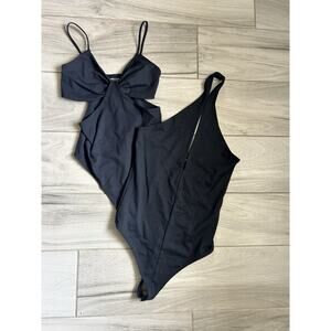 Abercrombie & Fitch Soft Collection Sleeveless Bodysuit Lot Of 2 M Black